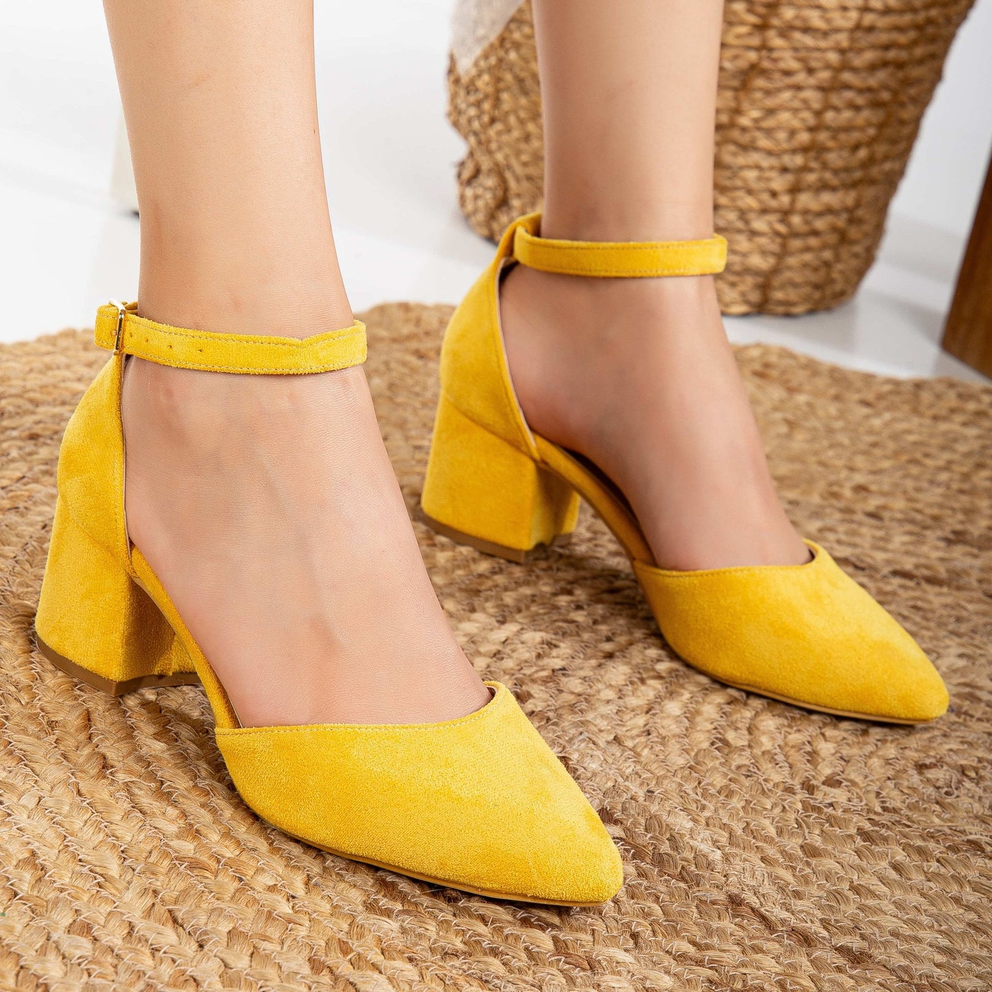 Marcelle - Yellow Suede Pumps