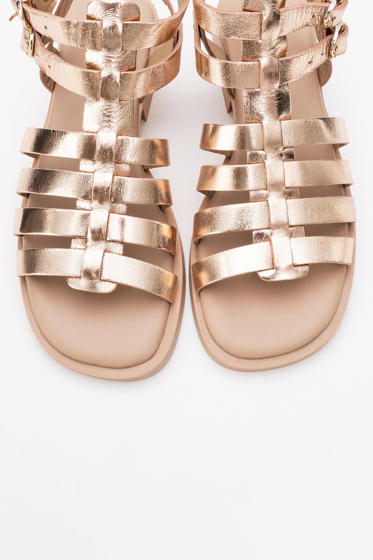 Frade - Gold Leather Sandal (Women)