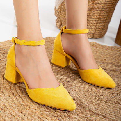Marcelle - Yellow Suede Pumps